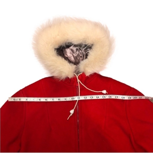 VTG Kelsey Trail Inuvik Red Virgin Wool Coat w Embroiderd Outer Shell Sz 19 / XL - Picture 11 of 13